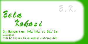 bela kokosi business card